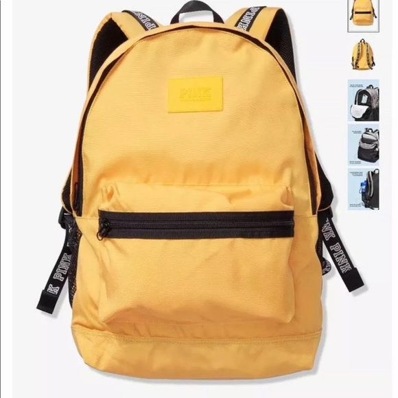 pink yellow backpack